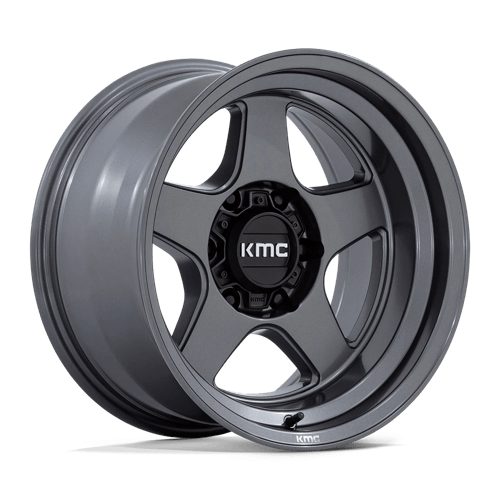 KMC KM728 LOBO Matte Anthracite 17x8.5 +18 5x127mm 71.5mm - Wheelwiz