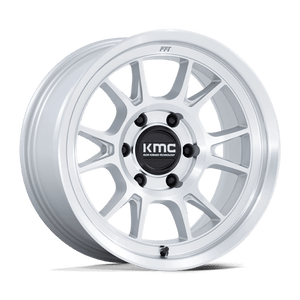 KMC KM729 RANGE Gloss Silver W/ Machined Face 17x8.5 -10 5x150mm 110.1mm - Wheelwiz