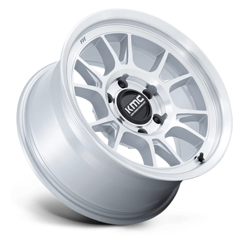 KMC KM729 RANGE Gloss Silver W/ Machined Face 17x8.5 -10 6x120mm 66.9mm