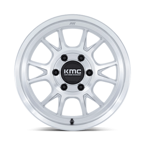 KMC KM729 RANGE Gloss Silver W/ Machined Face 17x8.5 0 6x114.3mm 66.1mm - Wheelwiz