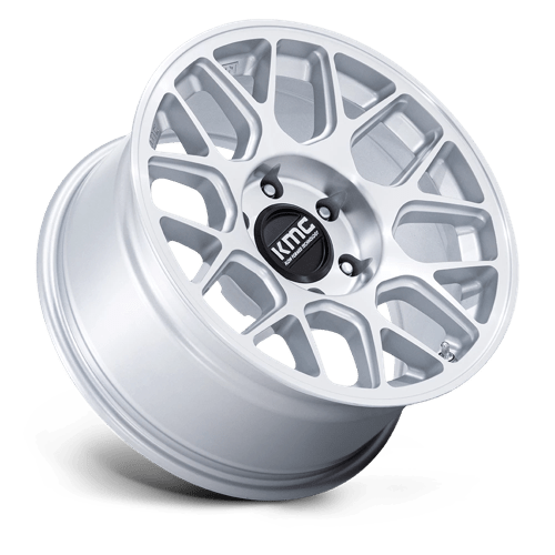 KMC KM730 HATCHET Gloss Silver W/ Machined Face 17x8.5 -10 5x127mm 71.5mm