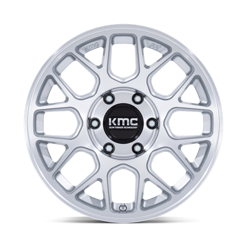 KMC KM730 HATCHET Gloss Silver W/ Machined Face 17x8.5 -10 6x120mm 66.9mm