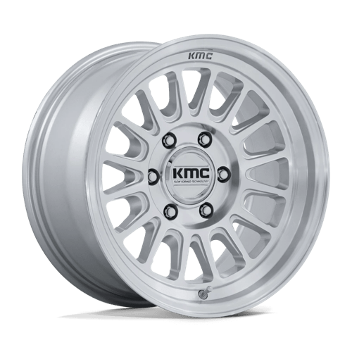 KMC KM733 IMPACT FFT Gloss Silver W/ Machined Face 17x8 +32 6x135mm 87.1mm