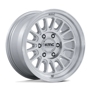 KMC KM733 IMPACT FFT Gloss Silver W/ Machined Face 17x8 +32 6x130mm 84.1mm