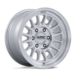 KMC KM733 IMPACT FFT Gloss Silver W/ Machined Face 18x9 +18 8x165.1mm 125.1mm - Wheelwiz