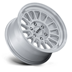 KMC KM733 IMPACT FFT Gloss Silver W/ Machined Face 18x9 +18 8x165.1mm 125.1mm - Wheelwiz