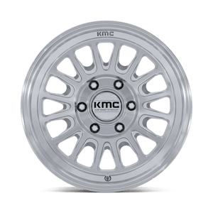 KMC KM733 IMPACT FFT Gloss Silver W/ Machined Face 17x8 +32 5x127mm 71.5mm