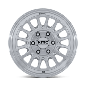 KMC KM733 IMPACT FFT Gloss Silver W/ Machined Face 18x9 +18 8x165.1mm 125.1mm - Wheelwiz