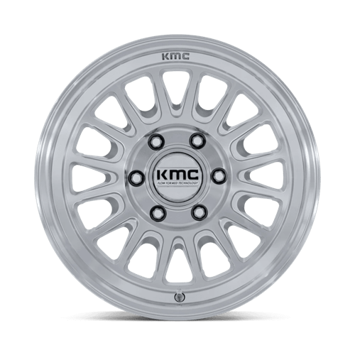 KMC KM733 IMPACT FFT Gloss Silver W/ Machined Face 17x8 +32 6x130mm 84.1mm