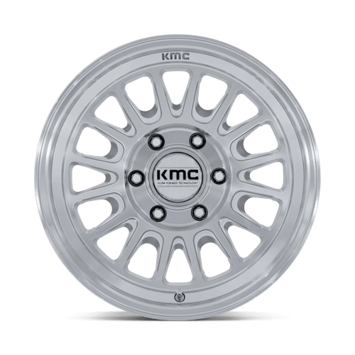 KMC KM733 IMPACT FFT Gloss Silver W/ Machined Face 17x8.5 +25 5x127mm 71.5mm - Wheelwiz