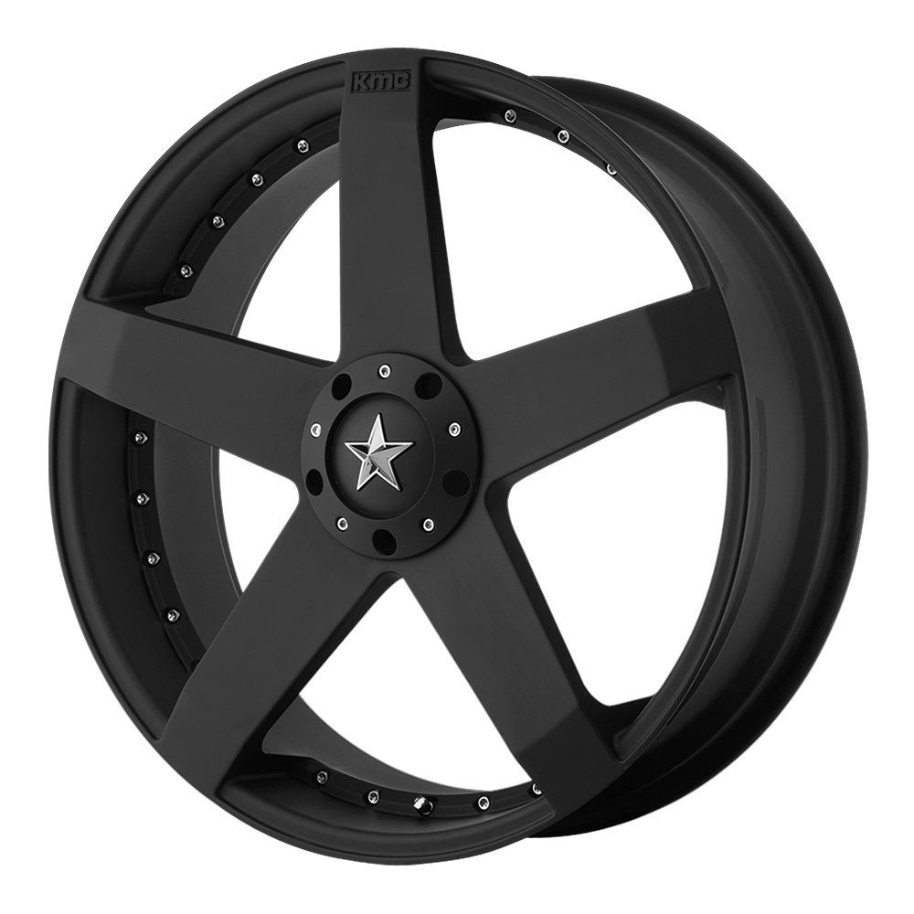 KMC KM775 ROCKSTAR CAR Matte Black 22x8.5 +42 5x112|5x114.3mm 72.6mm - WheelWiz