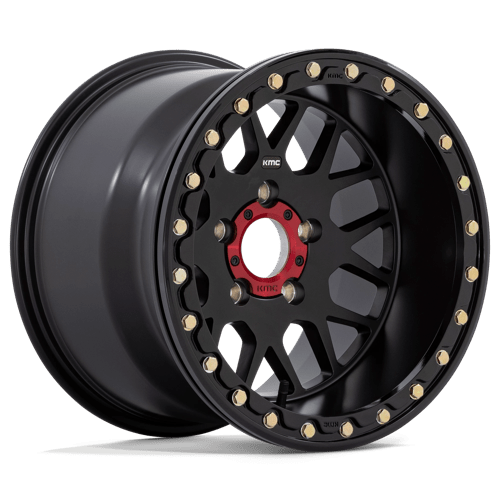 KMC KS235 GRENADE UTV BEADLOCK Satin Black 14x7 +10 4x137mm 112.1mm - Wheelwiz