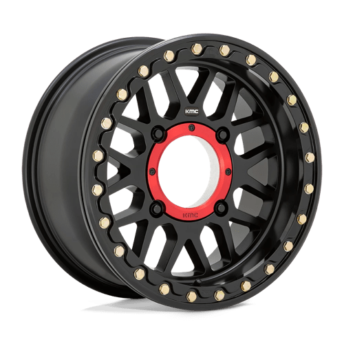 KMC KS235 GRENADE UTV BEADLOCK Satin Black 15x7 +10 4x110mm 86mm - Wheelwiz
