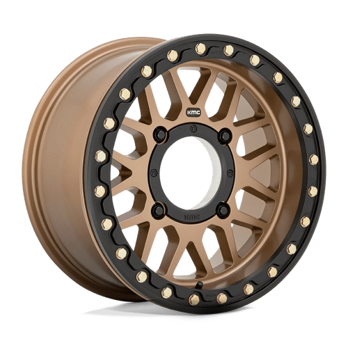 KMC KS235 GRENADE UTV BEADLOCK Satin Bronze 15x7 +10 4x156mm 115.1mm - Wheelwiz