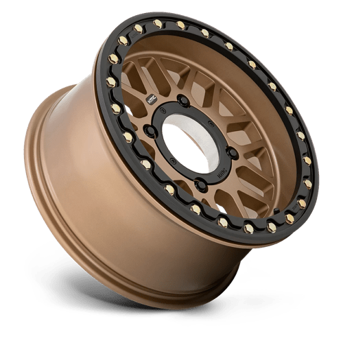 KMC KS235 GRENADE BEADLOCK Satin Bronze 15x6 +38 4x156mm 132mm - Wheelwiz