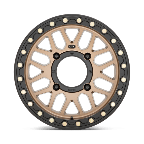 KMC KS235 GRENADE BEADLOCK Satin Bronze 15x6 +38 4x156mm 132mm - Wheelwiz