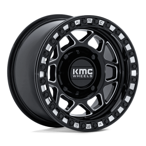 KMC KS241 TORX UTV BEADLOCK Gloss Black Milled 15x8 0 4x137mm 96mm - Wheelwiz
