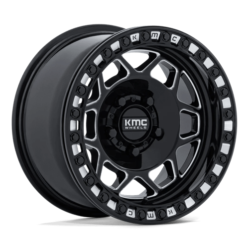 KMC KS241 TORX UTV BEADLOCK Gloss Black Milled 15x8 0 5x114.3mm 72.6mm - Wheelwiz