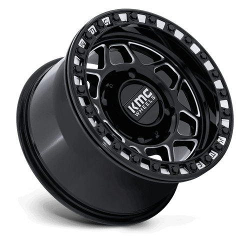 KMC KS241 TORX UTV BEADLOCK Gloss Black Milled 15x7 +38 4x137mm 96mm - Wheelwiz