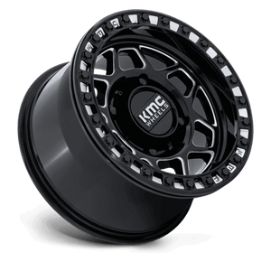 KMC KS241 TORX UTV BEADLOCK Gloss Black Milled 15x7 +38 4x137mm 96mm - Wheelwiz