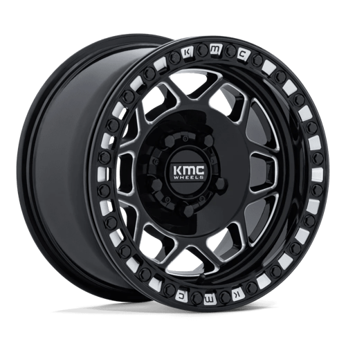 KMC KS241 TORX UTV BEADLOCK Gloss Black Milled 15x7 +38 5x114.3mm 72.6mm - Wheelwiz