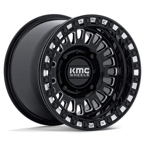 KMC KS242 AZTEC UTV BEADLOCK Gloss Black Milled 15x10 0 4x137mm 96mm - Wheelwiz