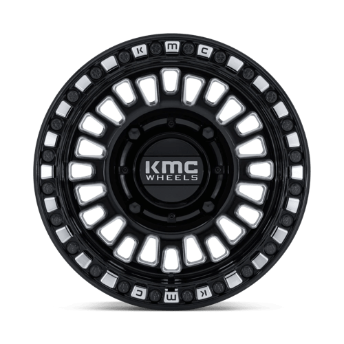 KMC KS242 AZTEC UTV BEADLOCK Gloss Black Milled 15x10 0 4x137mm 96mm - Wheelwiz