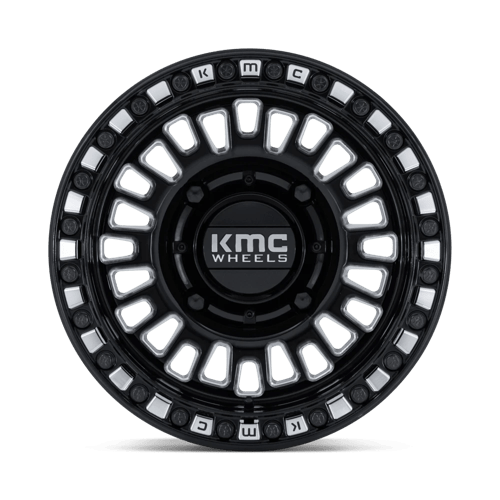 KMC KS242 AZTEC UTV BEADLOCK Gloss Black Milled 15x7 +38 4x137mm 96mm - Wheelwiz