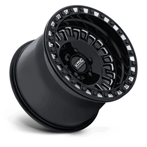 KMC KS242 AZTEC UTV BEADLOCK Gloss Black Milled 15x7 +38 5x114.3mm 72.6mm - Wheelwiz