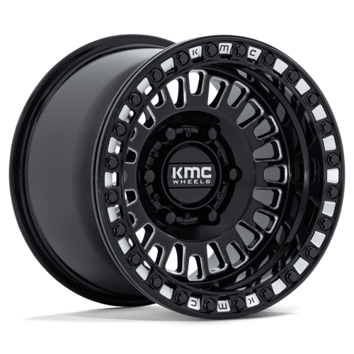 KMC KS242 AZTEC UTV BEADLOCK Gloss Black Milled 15x7 +38 6x139.7mm 100.3mm - Wheelwiz
