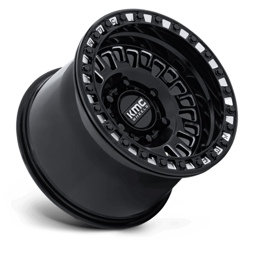KMC KS242 AZTEC UTV BEADLOCK Gloss Black Milled 15x7 +38 6x139.7mm 100.3mm - Wheelwiz