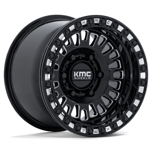 KMC KS242 AZTEC UTV BEADLOCK Gloss Black Milled 15x8 0 6x139.7mm 100.3mm - Wheelwiz