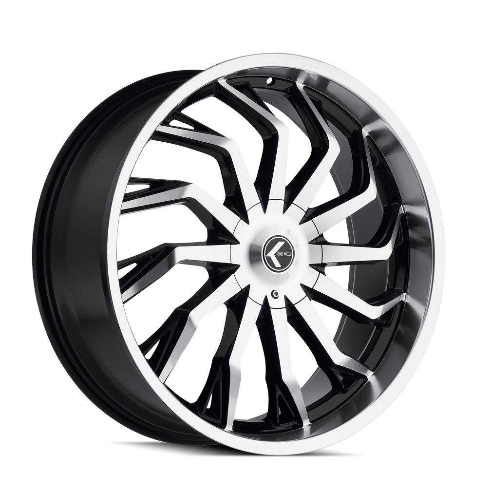 Kraze SCRILLA Gloss black machined 24x9.5 +30 6x135|6x139.7mm 100.3mm - WheelWiz