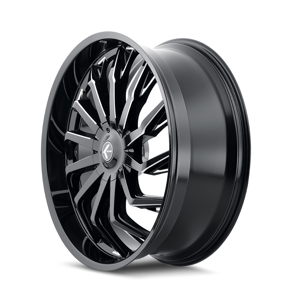 Kraze SCRILLA Gloss black milled 24x9.5 +30 6x135|6x139.7mm 100.3mm - Wheelwiz