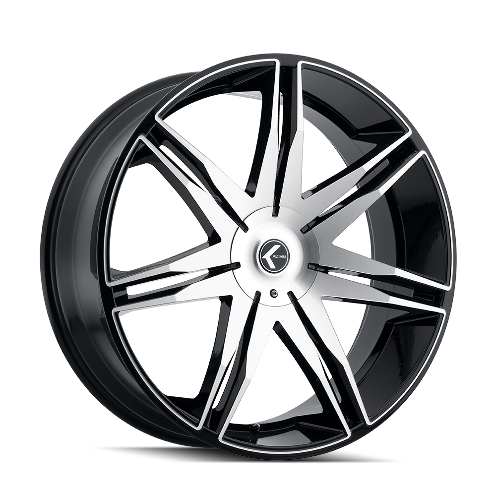 Kraze EPIC Gloss black machined 22x9.5 +18 5x115|5x120mm 74.1mm - Wheelwiz