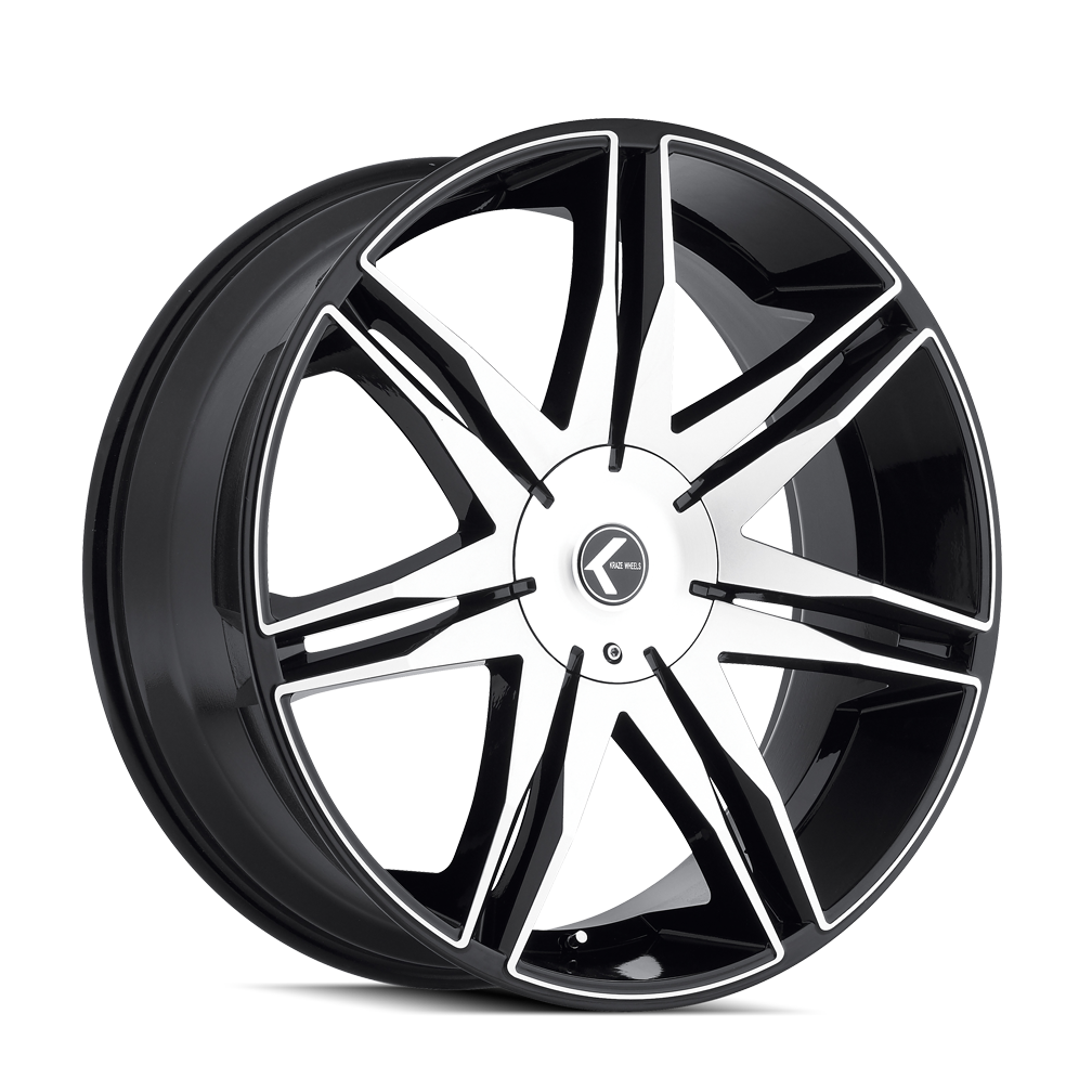 Kraze EPIC Gloss black machined 26x10 +18 5x115|5x120mm 74.1mm - WheelWiz