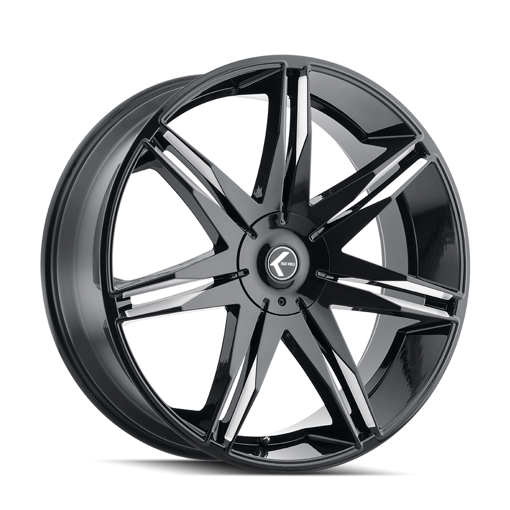 Kraze EPIC Gloss black milled 22x9.5 +18 5x115|5x120mm 74.1mm - Wheelwiz