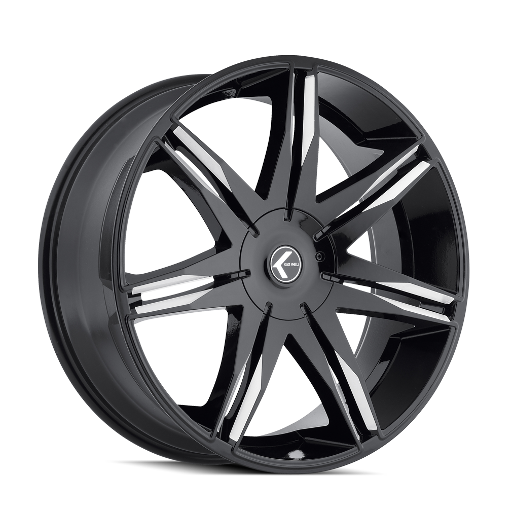Kraze EPIC Gloss black milled 24x9.5 +18 5x115|5x120mm 74.1mm - WheelWiz
