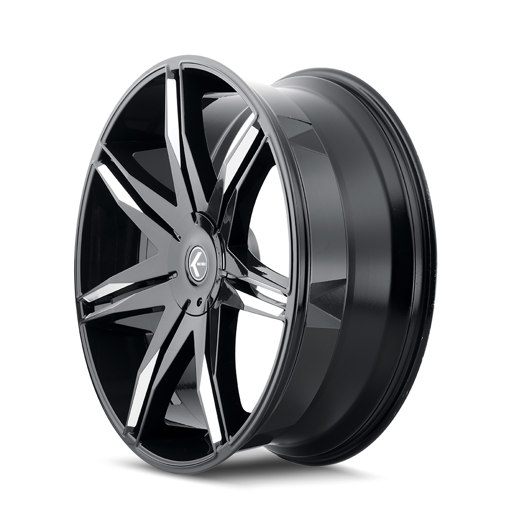 Kraze EPIC Gloss black milled 24x9.5 +18 5x127|5x139.7mm 87mm - Wheelwiz