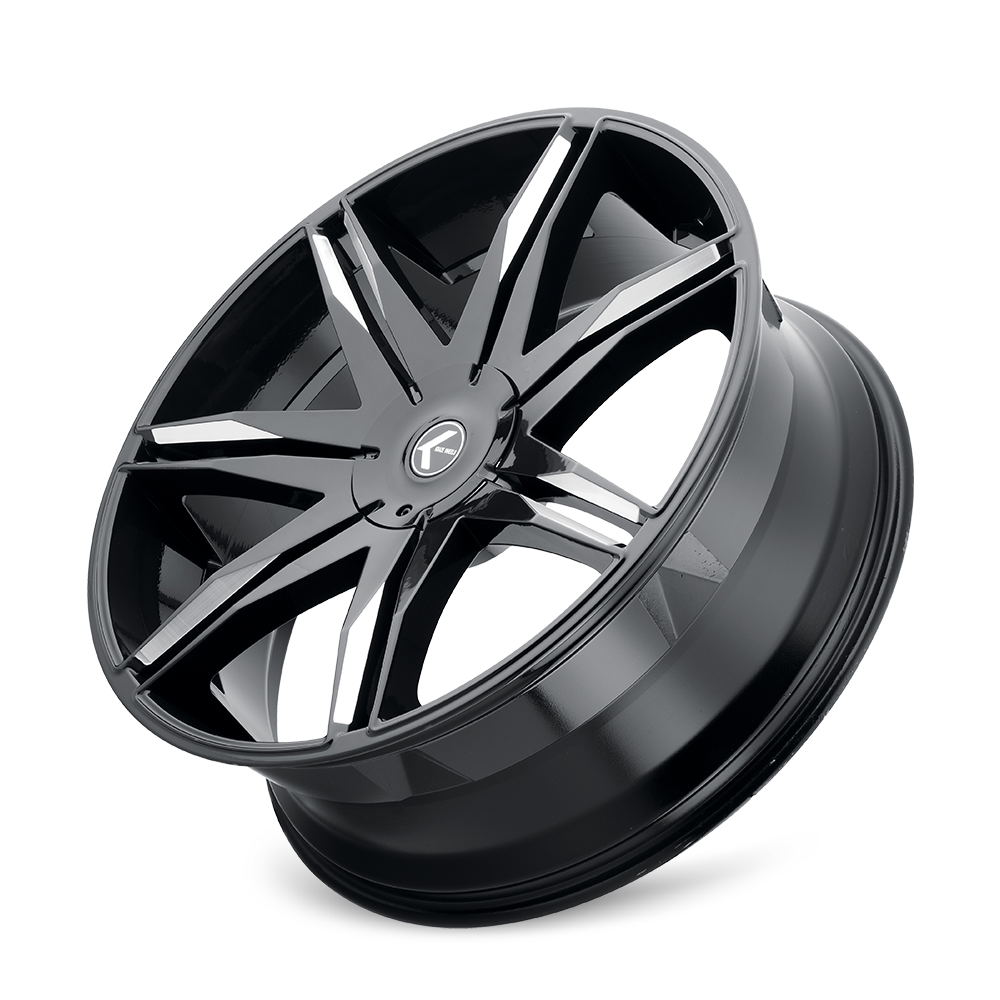 Kraze EPIC Gloss black milled 22x9.5 +18 5x115|5x120mm 74.1mm - Wheelwiz