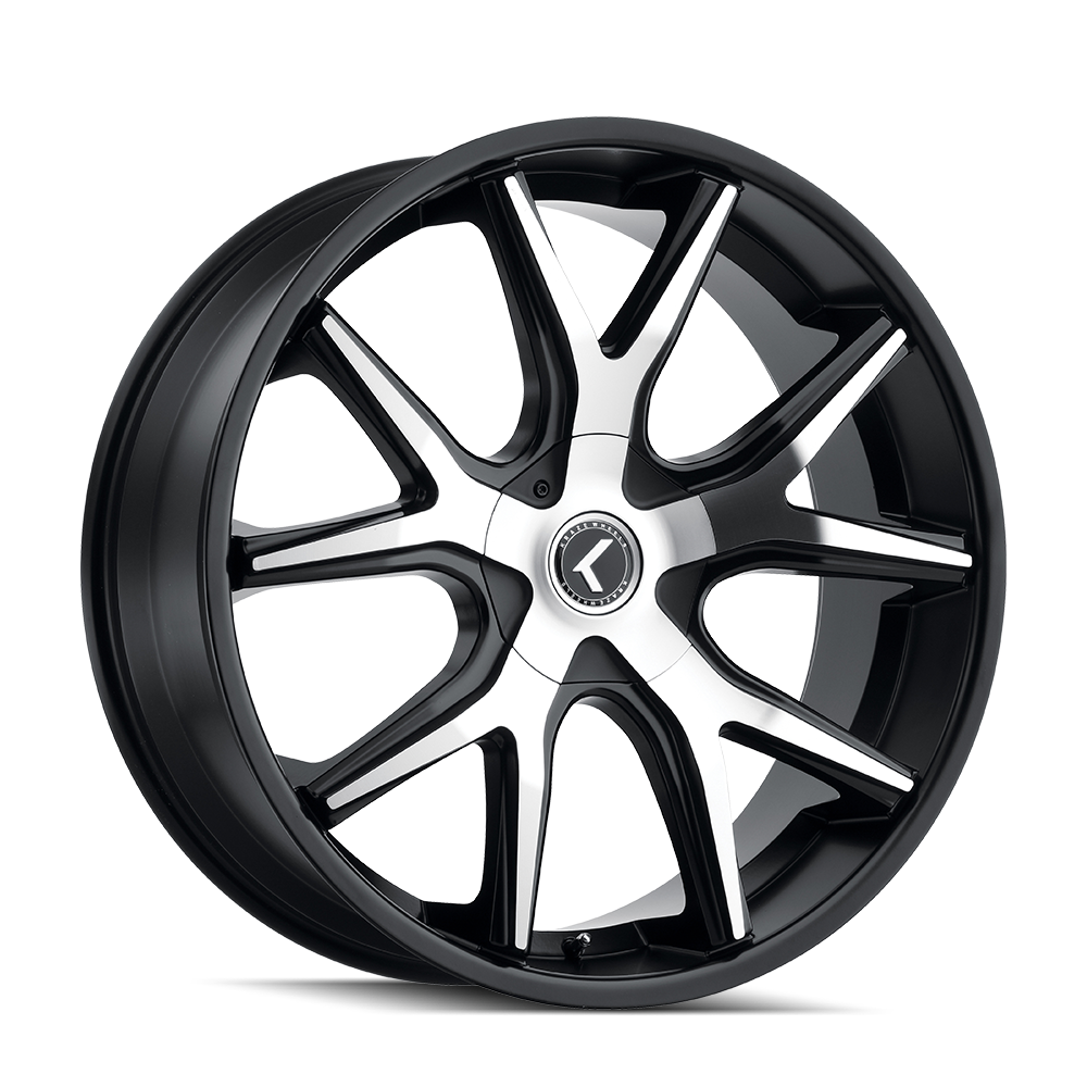 Kraze SPLTZ Gloss black machined 24x9.5 +18 5x127|5x139.7mm 87mm - Wheelwiz