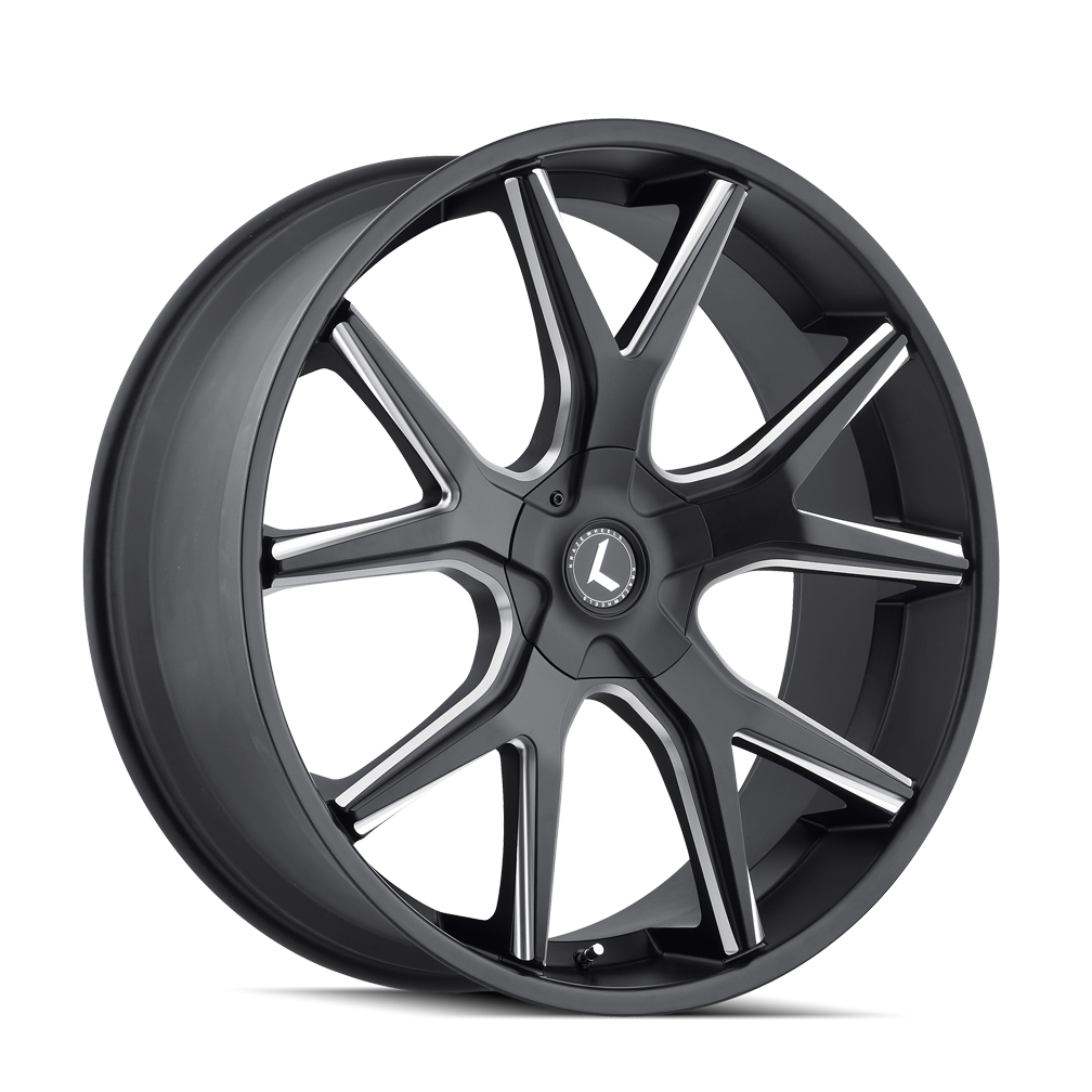 Kraze SPLTZ Gloss black milled 24x9.5 +18 5x127|5x139.7mm 87mm - WheelWiz