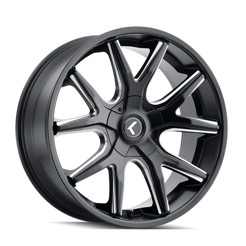 Kraze SPLTZ Gloss black milled 22x9.5 +18 5x115|5x120mm 74.1mm - Wheelwiz