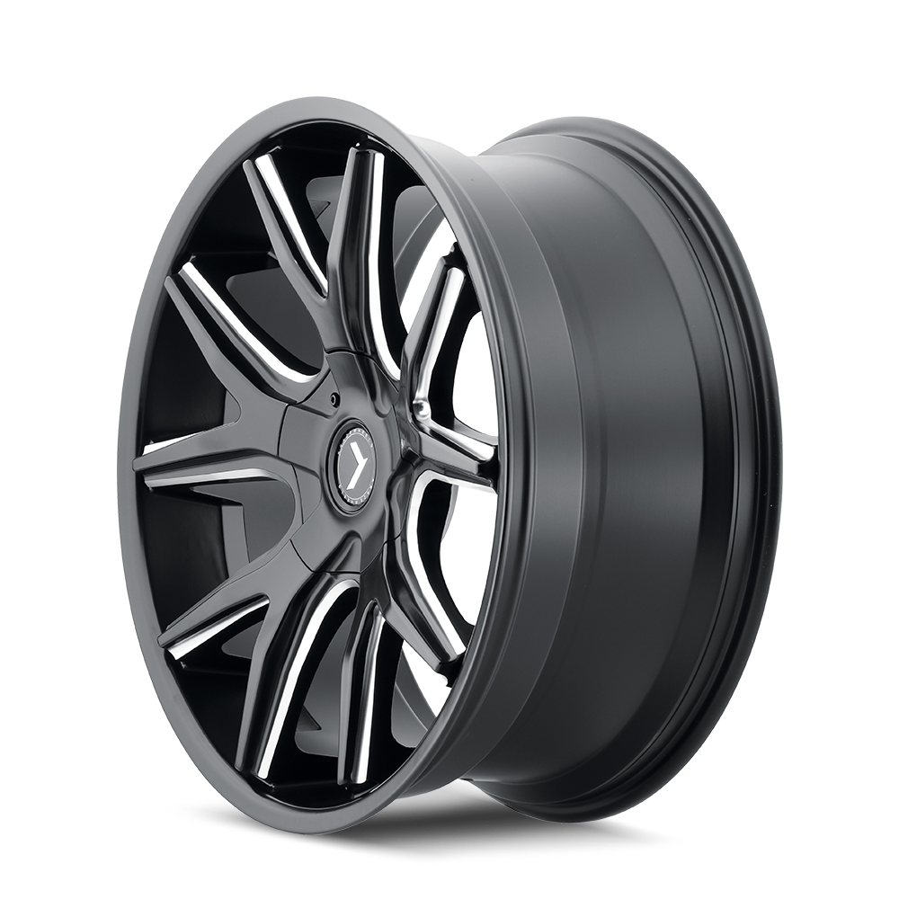 Kraze SPLTZ Gloss black milled 22x9.5 +18 5x115|5x120mm 74.1mm - Wheelwiz