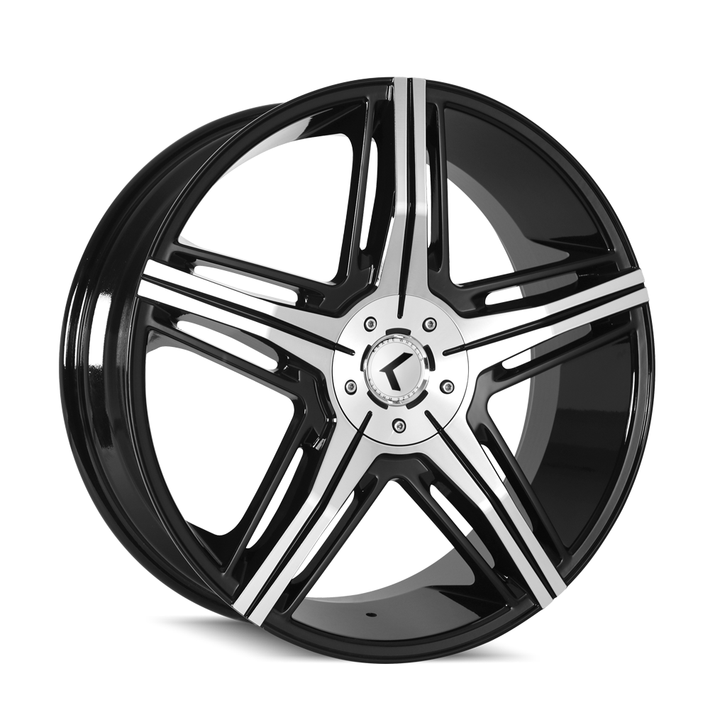 Kraze HYPE Gloss black machined 20x8.5 +15 5x115|5x120mm 74.1mm - WheelWiz