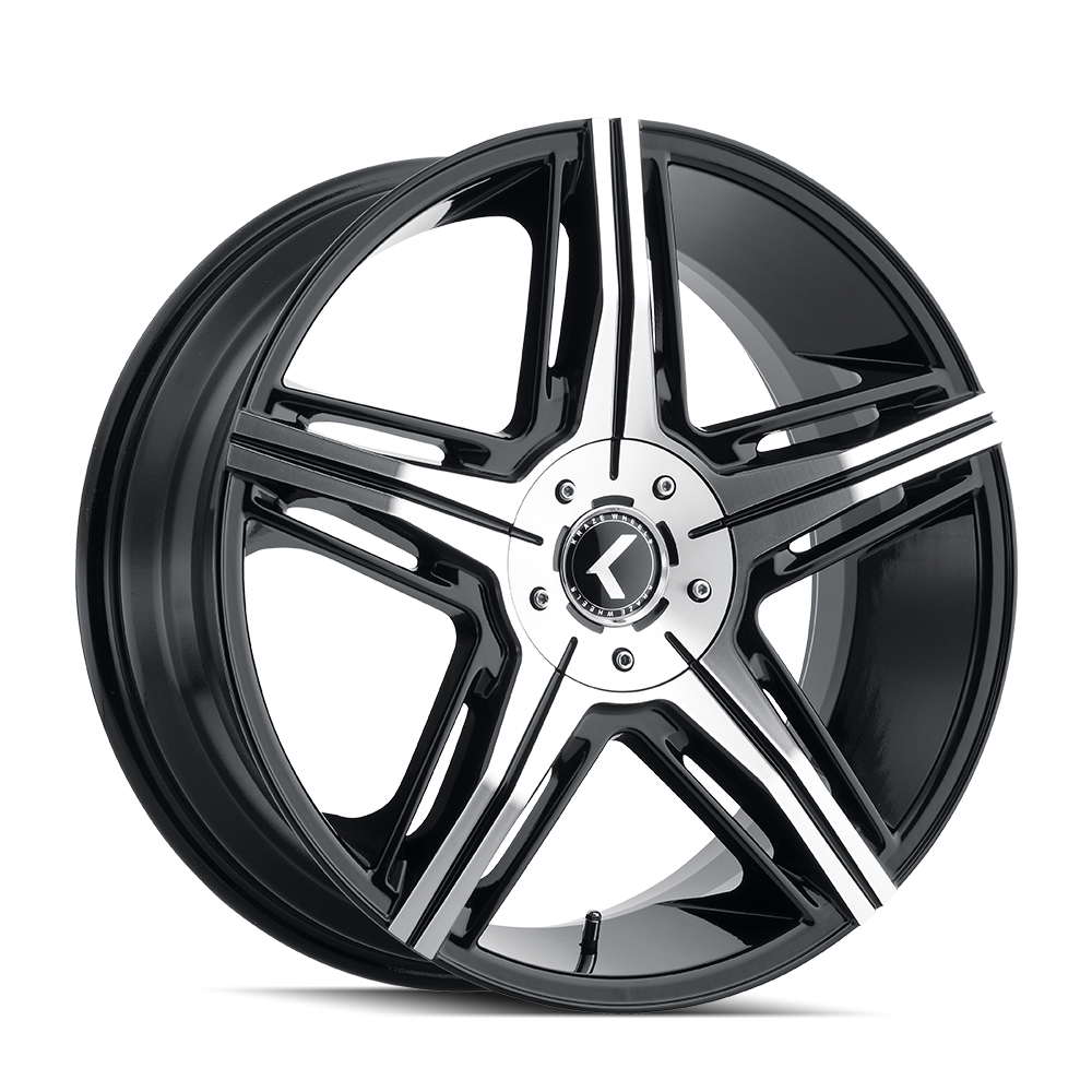 Kraze HYPE Gloss black machined 22x8.5 +15 5x115|5x120mm 74.1mm - Wheelwiz