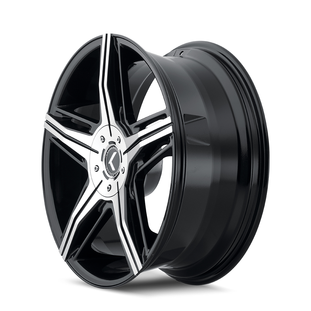 Kraze HYPE Gloss black machined 22x8.5 +15 5x115|5x120mm 74.1mm - Wheelwiz