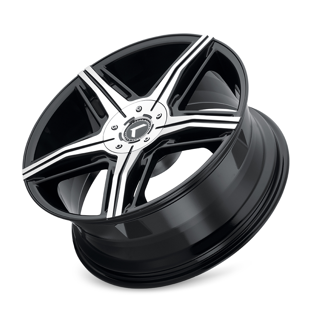 Kraze HYPE Gloss black machined 22x8.5 +15 5x115|5x120mm 74.1mm - Wheelwiz