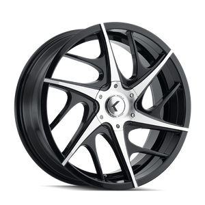 Kraze ROGUE Gloss black machined 22x8.5 +40 5x108|5x114.3mm 73.1mm