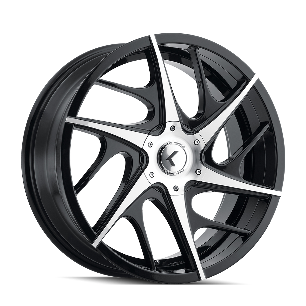 Kraze ROGUE Gloss black machined 20x8.5 +40 5x108|5x114.3mm 73.1mm - Wheelwiz